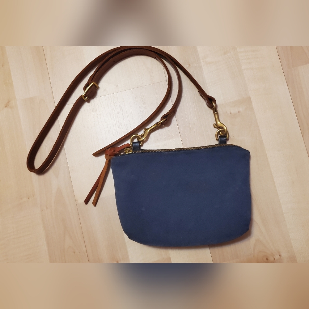 Eleven Thirty crossbody bag, blue suede leather, Juliana